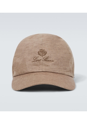 Loro Piana Logo linen canvas baseball cap