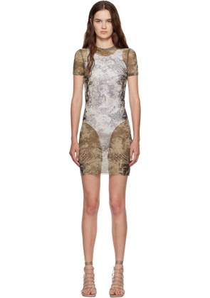 Jean Paul Gaultier Beige 'The Médaillon' Minidress