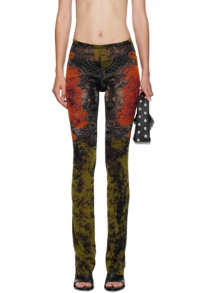 Jean Paul Gaultier Khaki & Orange 'The Médaillon' Lounge Pants