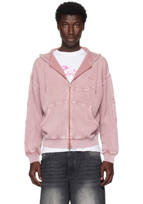 Dime Pink Premium Waffle Zip Hoodie
