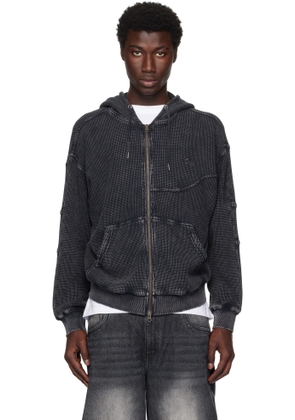 Dime Gray Premium Waffle Zip Hoodie