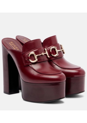 Gucci Horsebit 1955 leather platform mules