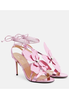 Mach & Mach Orchid 95 floral-applique leather sandals