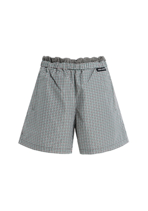Miu Miu Checked Nylon-Cotton Shorts - Moda Operandi