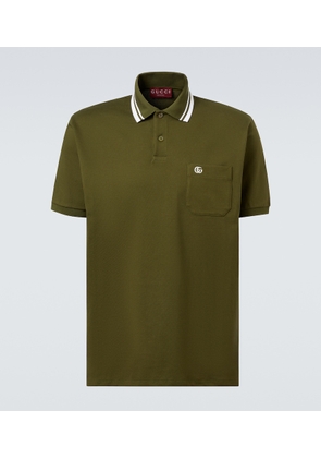 Gucci Double G cotton-blend pique polo shirt