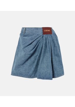 Loewe Draped denim miniskirt