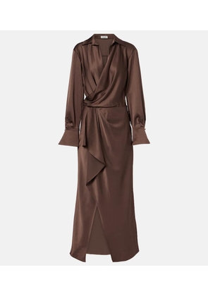 Simkhai Talita draped satin wrap dress