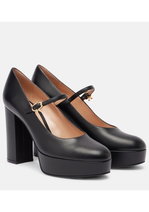 Gianvito Rossi Leather platform Mary Jane pumps