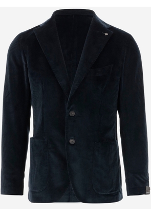 Tagliatore Single-breasted Jacket In Stretch Cotton Velvet