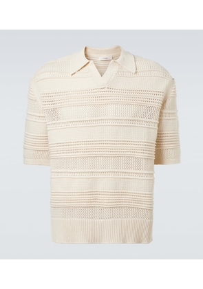 Commas Crochet cotton-blend polo shirt