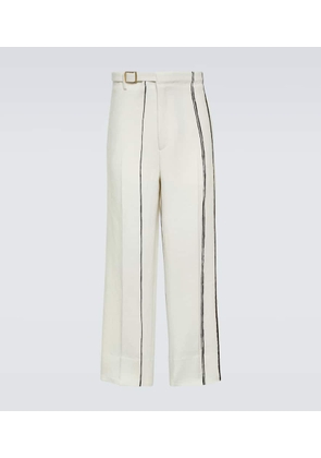 Zegna Striped linen straight pants