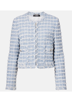 Versace Medusa cropped cotton-blend tweed jacket