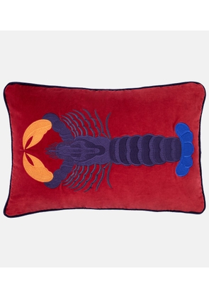 Les-Ottomans Lobster embroidered cushion
