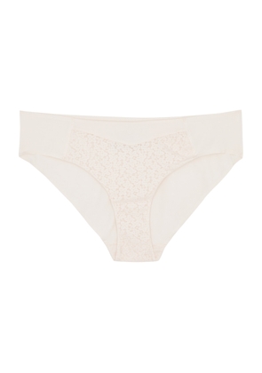 Chantelle Norah Lace-panelled Briefs - Pearl - M (UK12 / M)