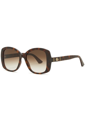 Gucci Tortoiseshell Oversized Sunglasses, Sunglasses, Brown Lenses