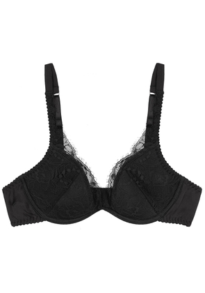 Fleur OF England Signature Silk-blend Plunge bra - Black - 34DD