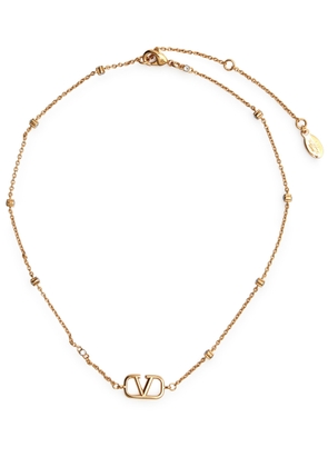 Valentino Garavani Vlogo Crystal-embellished Necklace - Gold - One Size
