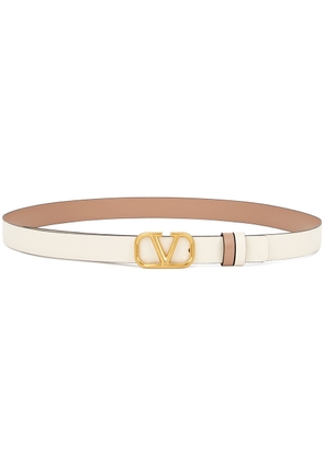 Valentino Garavani Vlogo Reversible Leather Belt - Ivory