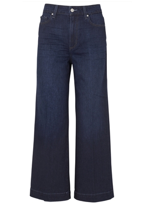 Paige Anessa Cropped Wide-leg Jeans - Dark Blue - W30