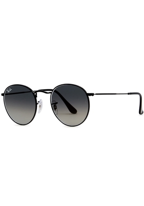 Ray-ban - Black Round-frame Sunglasses, Sunglasses, Charcoal Lenses, Men's Round Sunglasses, Metal, 100% UV Protection