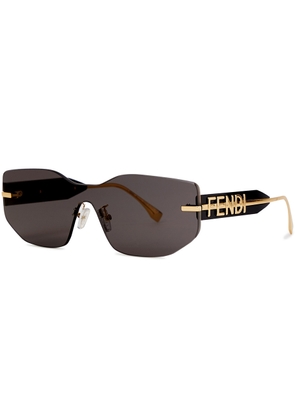 Fendi Fendigraphy Rimless Shield Sunglasses - Black