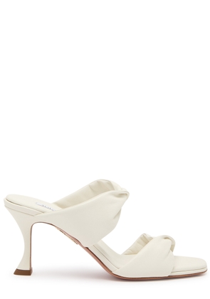 Aquazzura Twist 75 Leather Mules - White - 37 (IT37 / UK4)