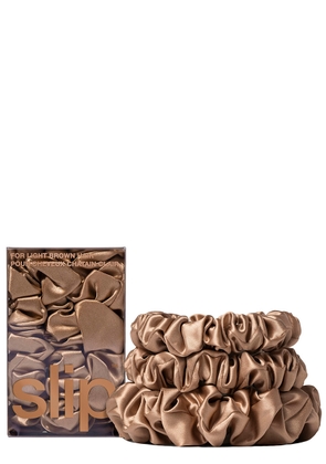 Slip Silk Assorted Scrunchies - Light Brown