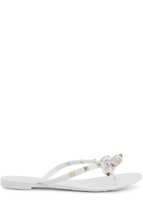 Valentino Garavani Rockstud Flip Flops - White - 5