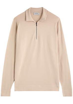 John Smedley Leith Half-zip Cotton Jumper - Beige - S