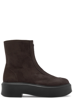 The Row Zipped 1 Suede Ankle Boots - Dark Brown - 41 (IT41 / UK8)