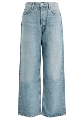 Agolde Low Slung Baggy Distressed Wide-leg Jeans - Blue - 25 (W25 / UK6 /xs)