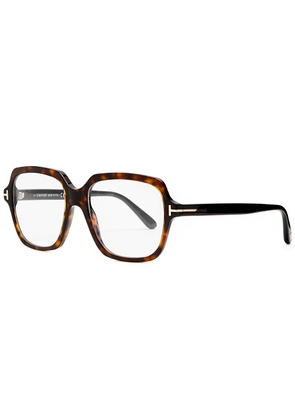 Tom Ford Square Frame Optical Glasses, Eyewear, Dark Havana, Classic Design, Lightweight Frame - Brown Havana - One Size