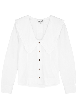 Ganni Cotton-poplin Shirt - White - 12