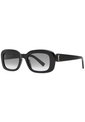 Saint Laurent Rectangle-frame Women's Designer Sunglasses - Acetate - Black - One Size