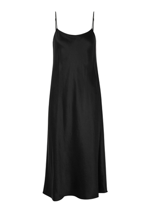 Vince Hammered Satin Slip Dress - Black - XL