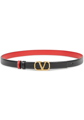 Valentino Garavani Vlogo Reversible Leather Belt - Black