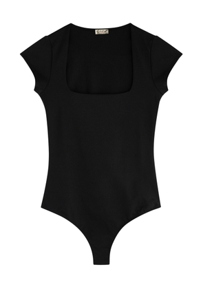 Free People Square Eyes Stretch-jersey Bodysuit - Black - XL (UK 20-22 /xl)