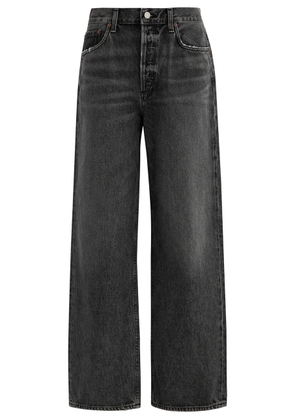 Agolde Low Slung Baggy Distressed Wide-leg Jeans - Grey - 24 (W24 / UK6 /xs)