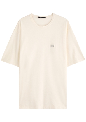 Dolce & Gabbana Logo Piqué Cotton T-shirt - White - 46 (IT46 / S)