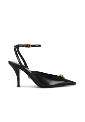 VERSACE Slingback Pump in Black & Gold - Black. Size 38 (also in 40, 41).