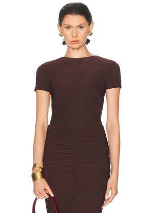 Ronny Kobo Rae Bodysuit in Espresso - Brown. Size M (also in S, XS).