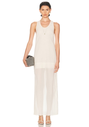 Toteme Crinkled Scoop Dress in Ecru - Ivory. Size 32 (also in 34, 36, 38, 40).
