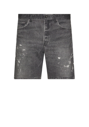 Rag & Bone Fit 4 Miramar Fixed Short in Black Paint Splatter - Black. Size 30 (also in 31, 32, 33, 34).