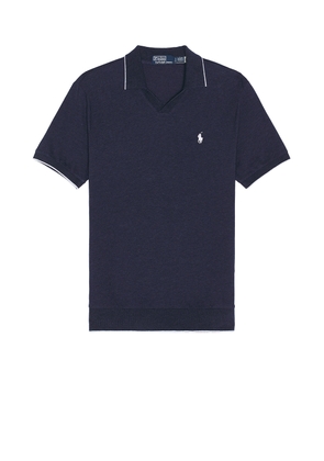 Polo Ralph Lauren Short Sleeve Johnny Collar Polo in Spring Navy Heather - Black. Size L (also in M, S, XL/1X).