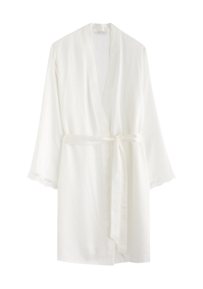 Simone PÉRÈLE Love Me Silk-satin Robe - Ivory - L/XL (UK16/XL)