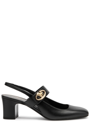 Valentino Garavani 60 Vlogo Leather Slingback Mary Jane Pumps - Black