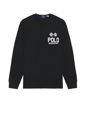 Polo Ralph Lauren Long Sleeve Motorsport Graphic T-Shirt in Polo Black - Black. Size L (also in M, S, XL/1X).