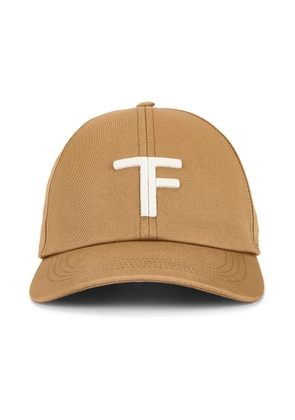 TOM FORD Leather Cap in Sand & Cream - Brown. Size L (also in M, XL).