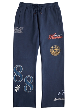 Honor The Gift 1988 Embroidered Cotton Sweatpants - Navy - L