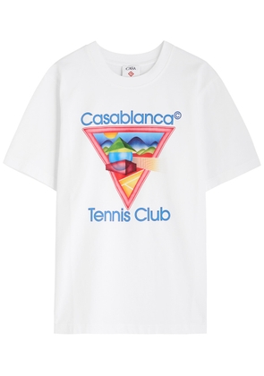 Casablanca Tennis Club Printed Cotton T-shirt - White - XL